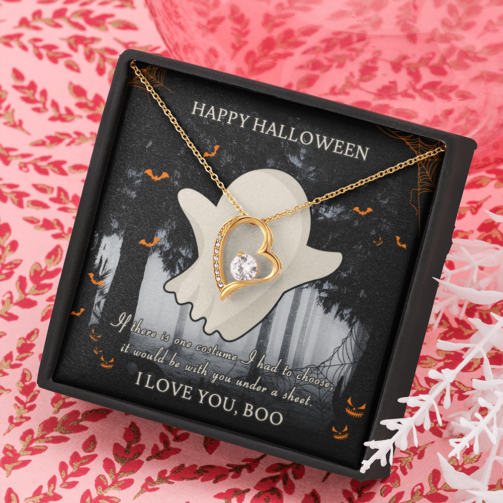 Happy Halloween Forever Love Necklace Message Card