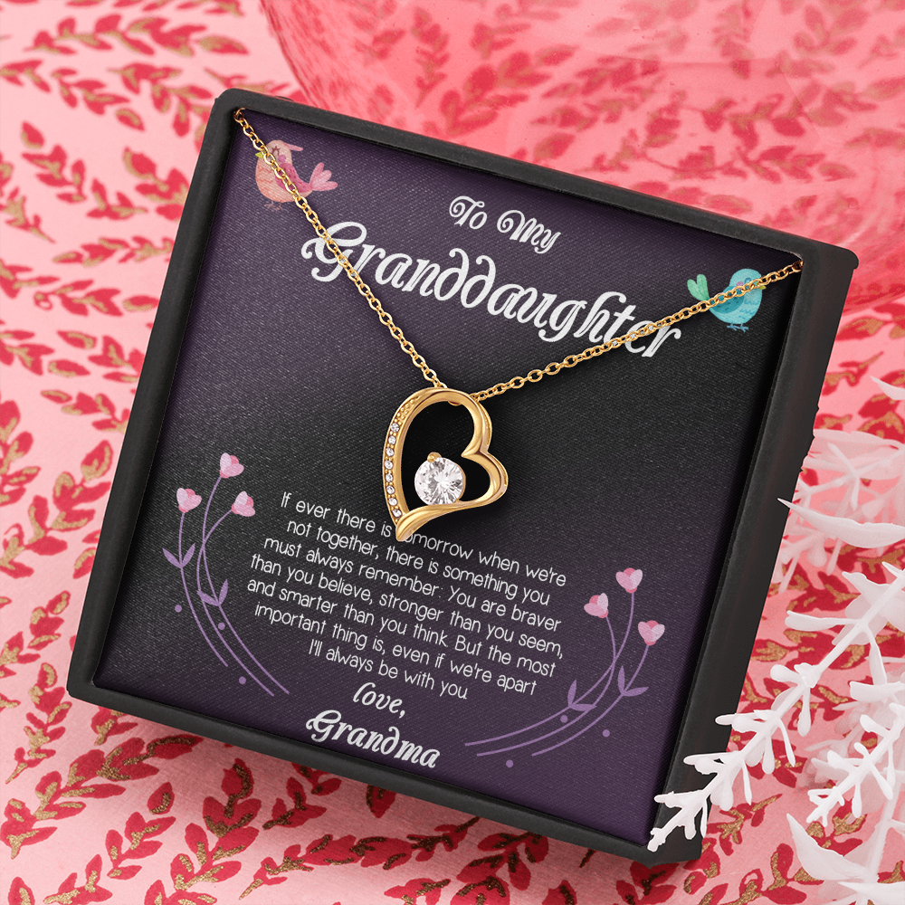 To My Granddaughter Forever Love Necklace Message Card