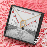 Happy Valentines Day Forever Love Necklace Message Card