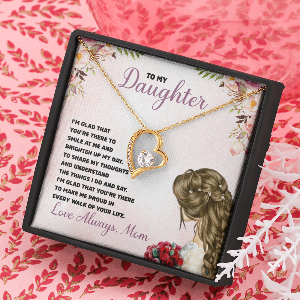 To My Daughter Forever Love Necklace Message Card