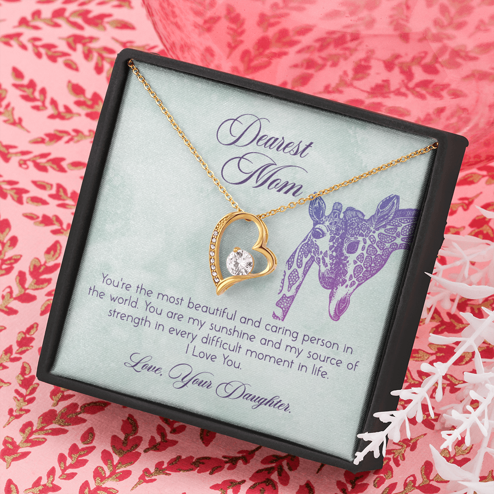 Dearest Mom Forever Love Necklace Message Card