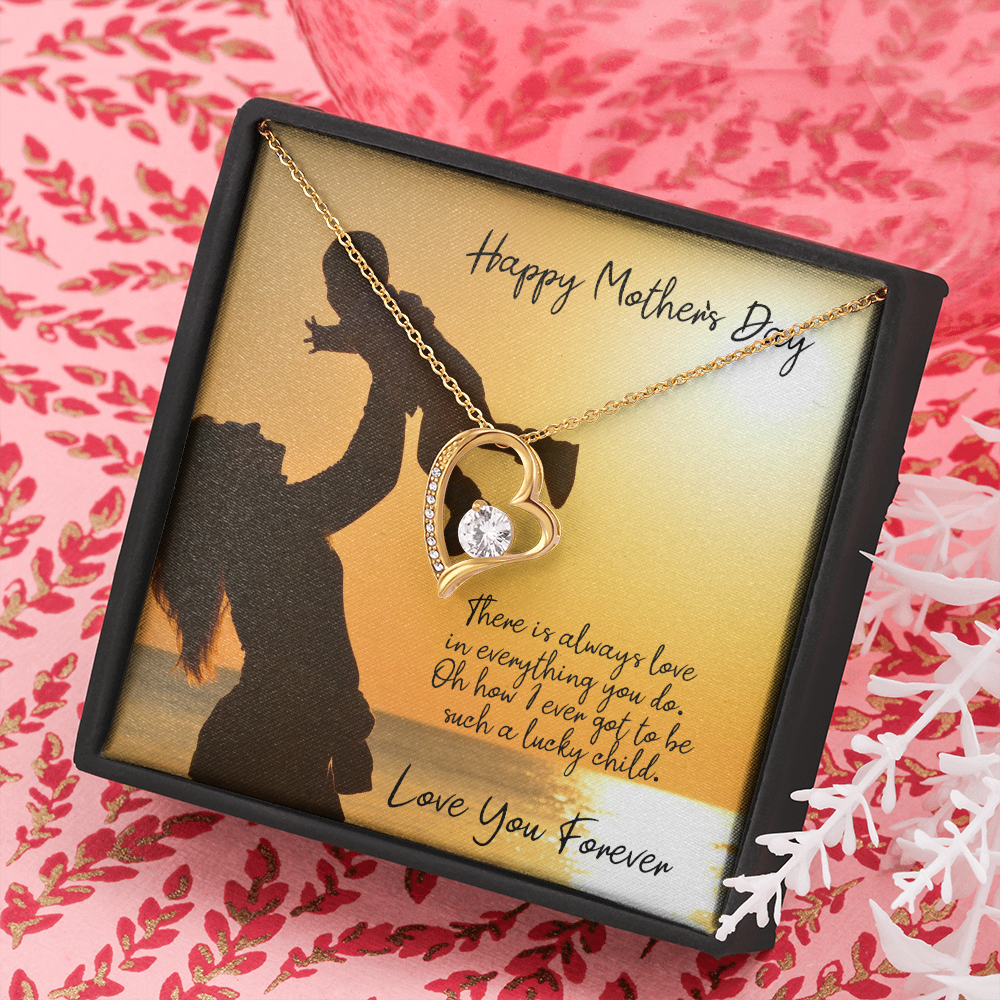 Happy Mother's Day Forever Love Necklace Message Card