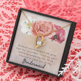 Bridesmaid Forever Love Necklace Message Card