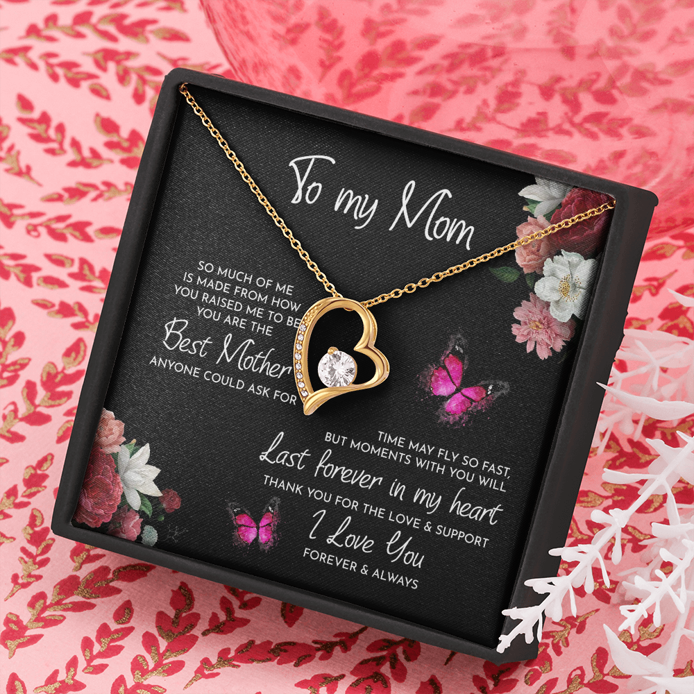 To My Mom Forever Love Necklace Message Card