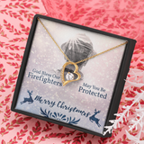 God Bless Our Firefighters Forever Love Necklace Message Card