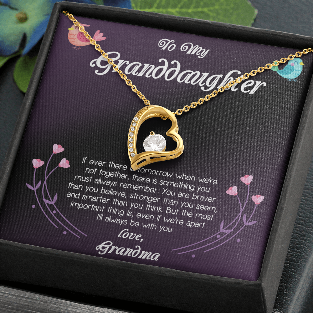 To My Granddaughter Forever Love Necklace Message Card