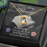 To My Valentine Forever Love Necklace Message Card