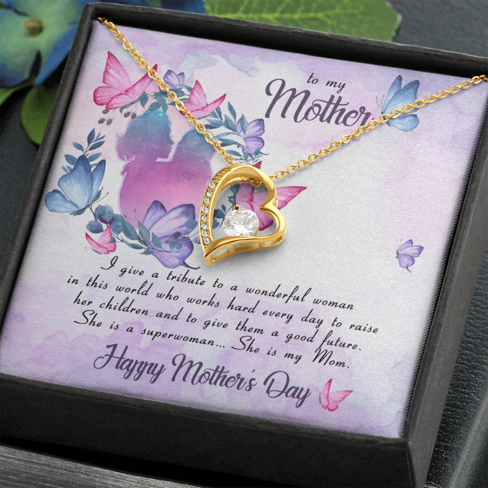 To My Mother Forever Love Necklace Message Card