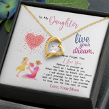 To My Amazing Daughter Forever Love Necklace Message Card