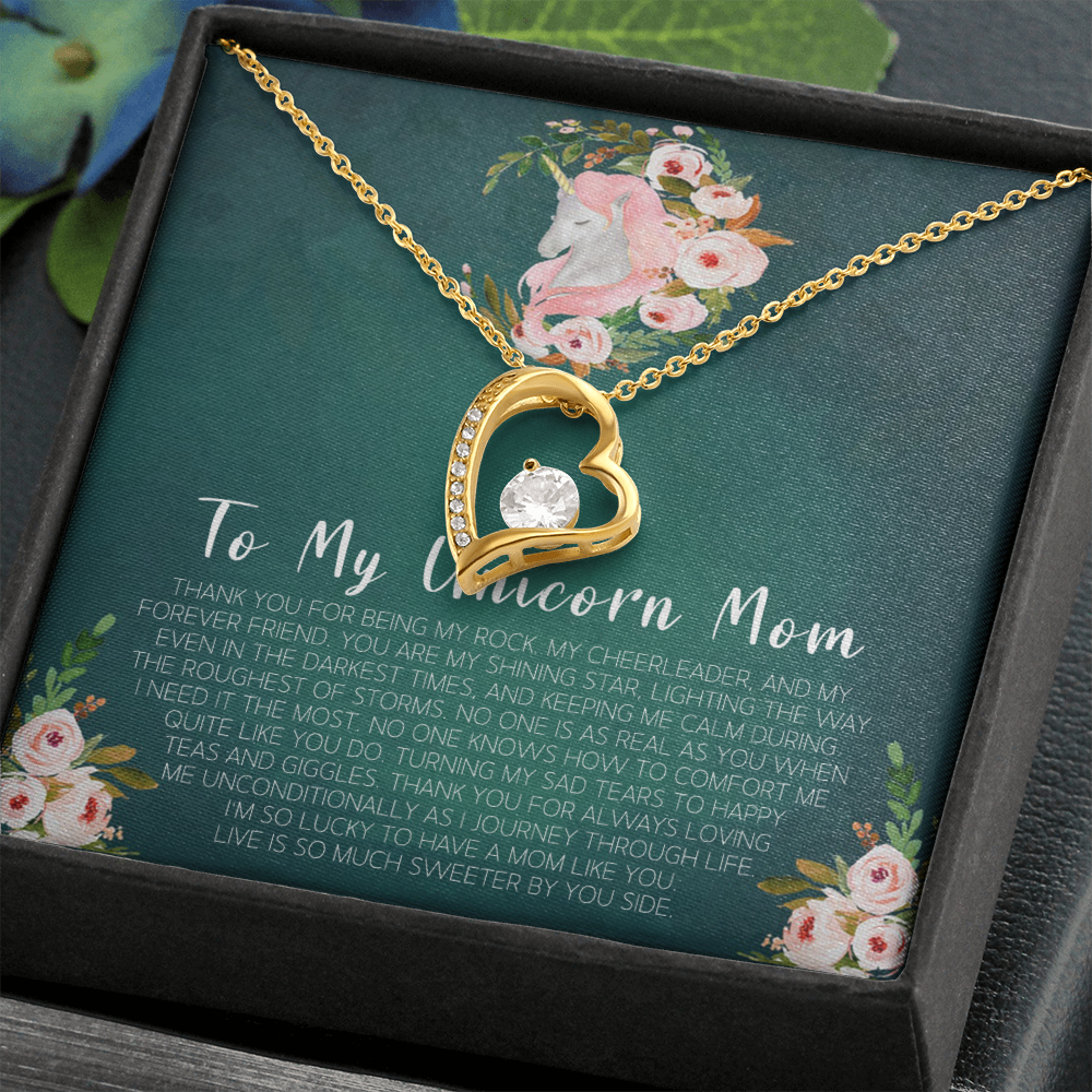 To My Unicorn Mom Forever Love Necklace Message Card