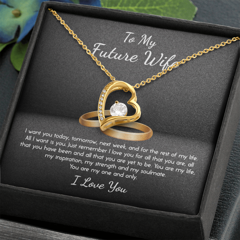 To My Future Wife Forever Love Necklace Message Card