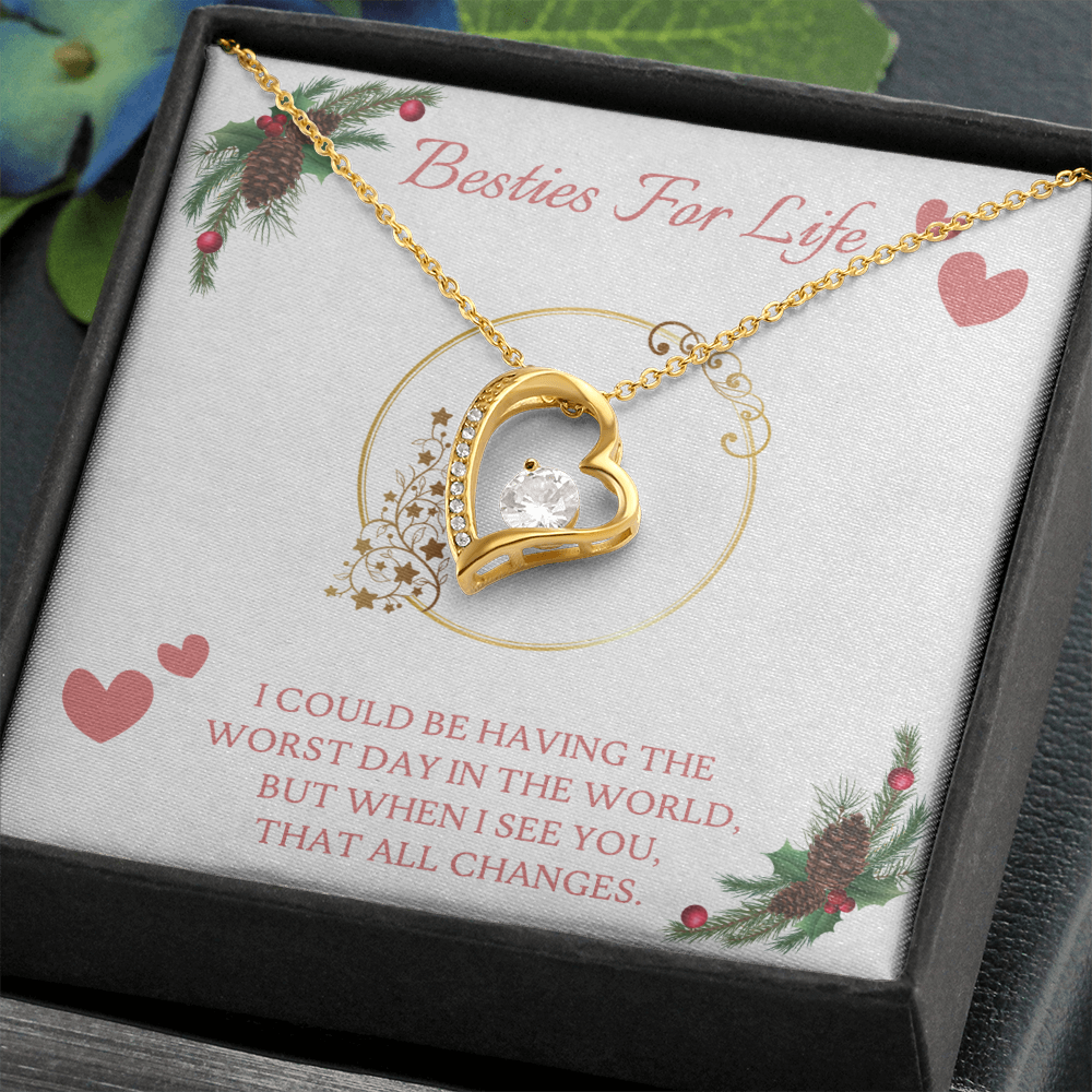 Besties Forever Love Necklace Message Card