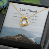 Safe Travels Forever Love Necklace Message Card