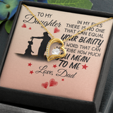 To My Daughter Forever Love Necklace Message Card