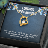 A Blessing For The New Year Forever Love Necklace Message Card
