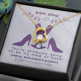 Maid of Honor Forever Love Necklace Message Card