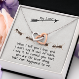 My Love Interlocking Heart Necklace Message Card