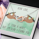 Dear Love Interlocking Heart Necklace Message Card