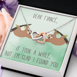 Dear Fiancé Interlocking Heart Necklace Message Card