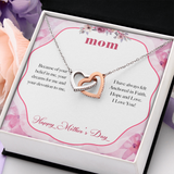Mom Interlocking Heart Necklace Message Card