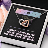 Hottest Girl Pick Up Line Interlocking Heart Necklace Message Card
