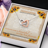 The Love Of My Life Interlocking Heart Necklace Message Card