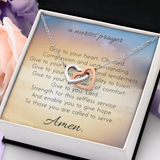 A Nurses Prayer Interlocking Heart Necklace Set Message Card