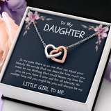 To My Daughter Interlocking Heart Necklace Message Card
