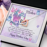 To My Mother Interlocking Heart Necklace Message Card