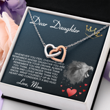 Dear Daughter Interlocking Heart Necklace Message Card