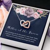 Mother of the Groom Interlocking Heart Necklace Message Card