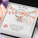 Happy Birthday Sweetheart Interlocking Heart Necklace Message Card