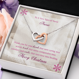 To A Very Special Nurse Interlocking Heart Necklace Message Card