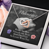 To My Valentine Interlocking Heart Necklace Message Card