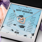 To My Amazing Daughter Interlocking Heart Necklace Message Card