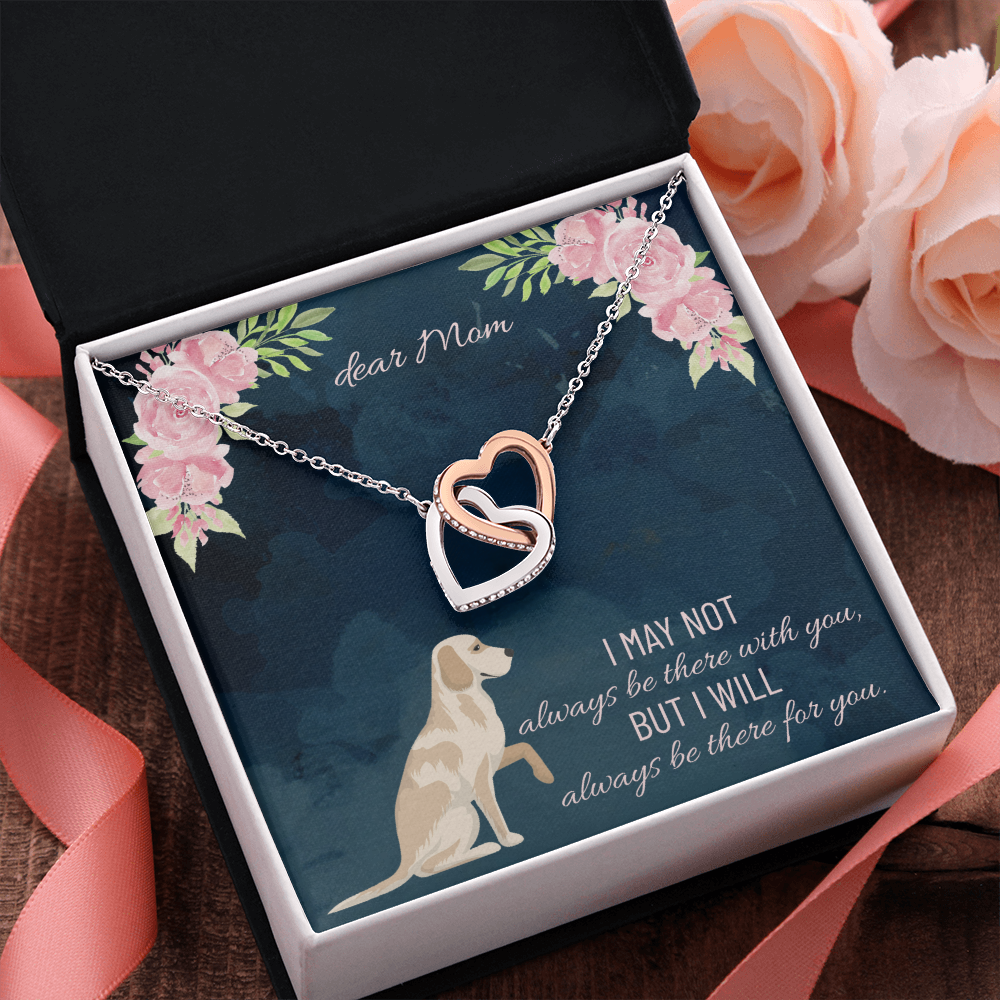 Dear Mom Interlocking Heart Necklace Message Card
