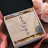 May Angels Fly Interlocking Heart Necklace Message Card