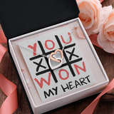 You Won My Heart Interlocking Heart Necklace Message Card