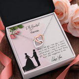 To My Beautiful Fiancé Interlocking Heart Necklace Message Card