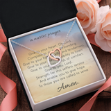 A Nurses Prayer Interlocking Heart Necklace Set Message Card