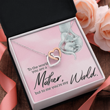 The Best Mom Interlocking Heart Necklace Message Card