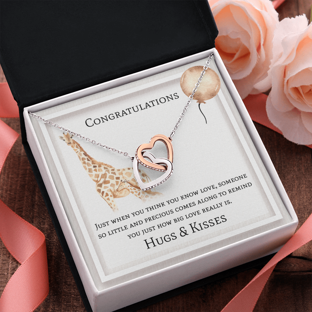 Congratulations Interlocking Heart Necklace Message Card