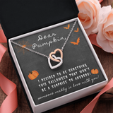 Dear Pumpkin Interlocking Heart Necklace Message Card