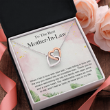 To The Best Mother-In-Law Interlocking Heart Necklace Message Card
