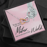 The Best Mom Interlocking Heart Necklace Message Card