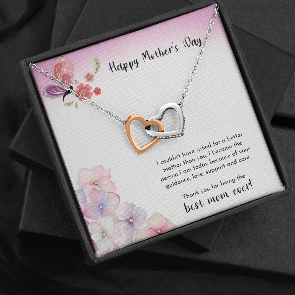 Happy Mother's Day Interlocking Heart Necklace Message Card