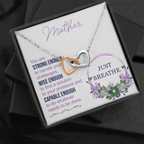 Awesome Mother Interlocking Heart Necklace Message Card