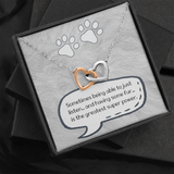 Paw Interlocking Heart Necklace Message Card