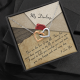 My Darling Interlocking Heart Necklace Message Card