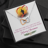 You Set My Heart On Fire Interlocking Heart Necklace Message Card